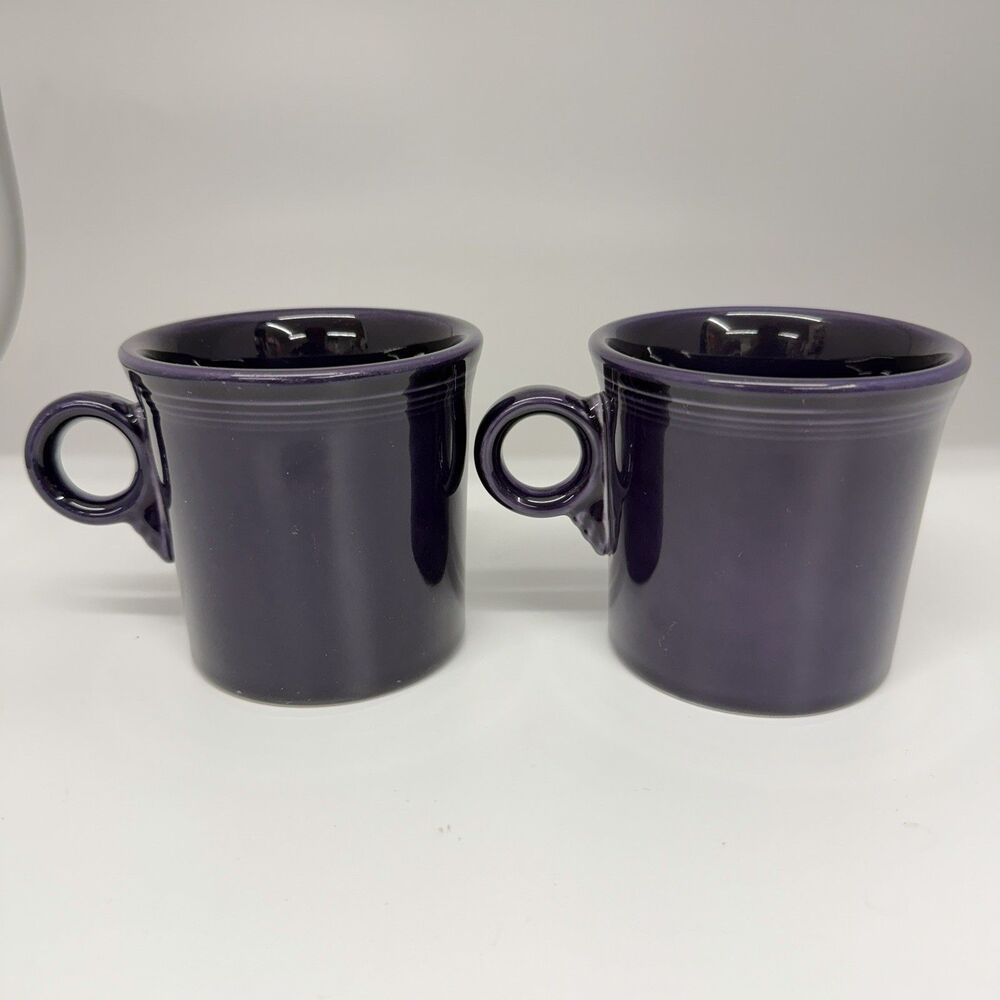 Fiesta Fiestaware Plum Purple Ring Handle Coffee Mugs Set of 2 HLC USA